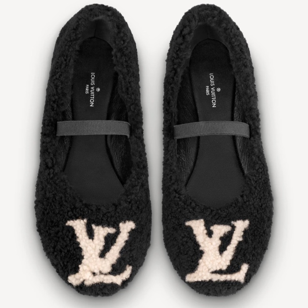 Louis Vuitton Popi Shearling Flat Ballerina Shoe